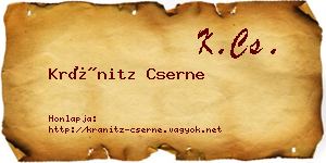 Kránitz Cserne névjegykártya